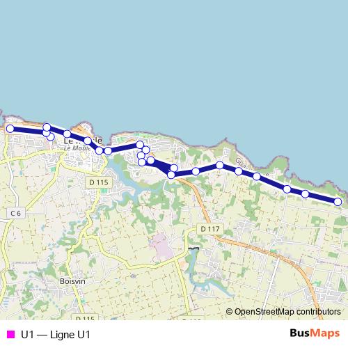 U1 bus Line Map