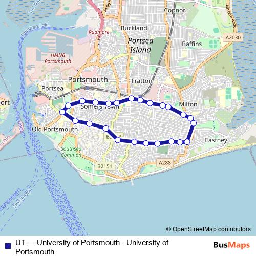 U1 bus Line Map