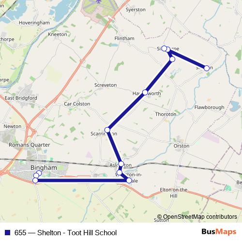 655 bus Line Map