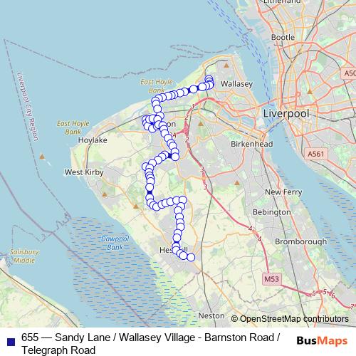 655 bus Line Map