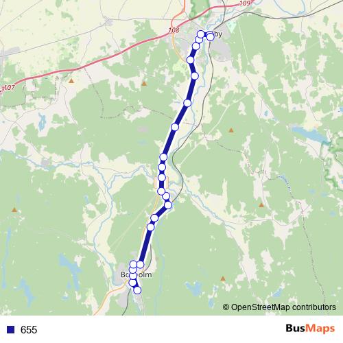 655 bus Line Map