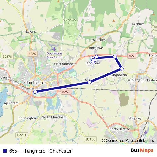 655 bus Line Map