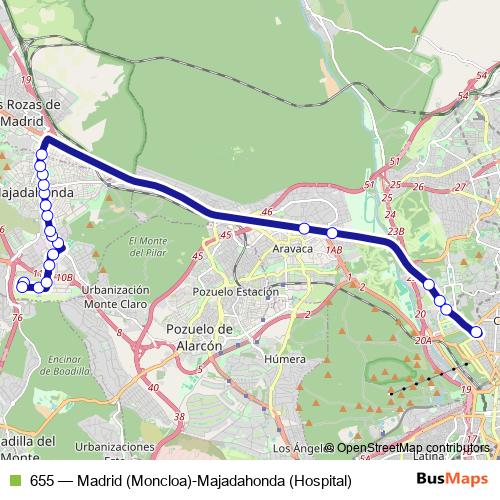 655 bus Line Map