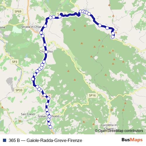 365 B bus Line Map