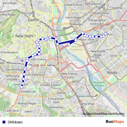 344down bus Line Map