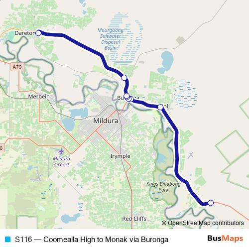 S116 bus Line Map