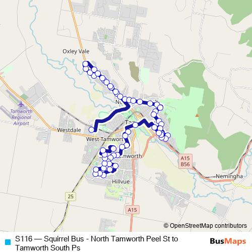 S116 bus Line Map