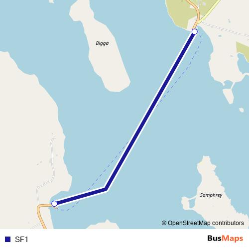 SF1 ferry Line Map