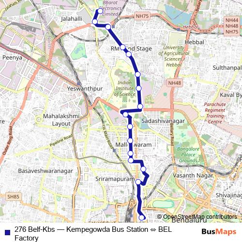 276 Belf-Kbs bus Line Map