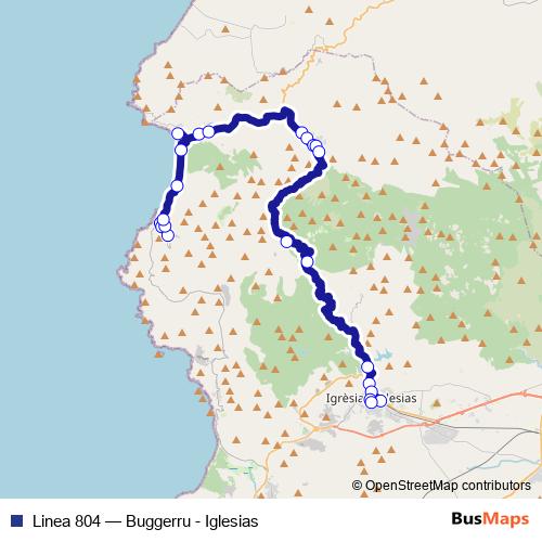 Linea 804 bus Line Map