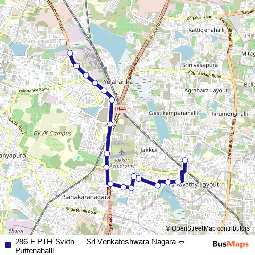 286-E PTH-Svktn bus Line Map