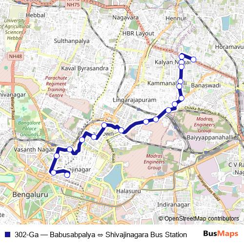 302-Ga bus Line Map