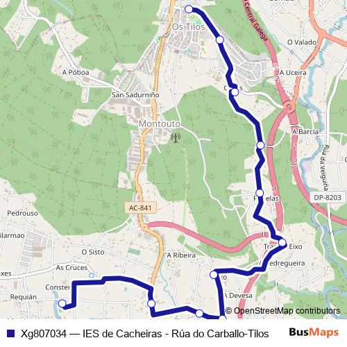 Xg807034 bus Line Map