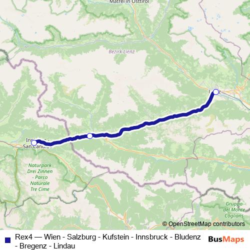 Rex4 rail Line Map