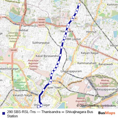290 SBS-RSL-Tns bus Line Map