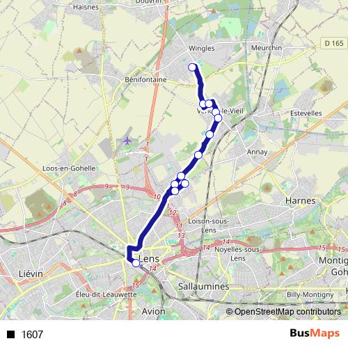 1607 bus Line Map