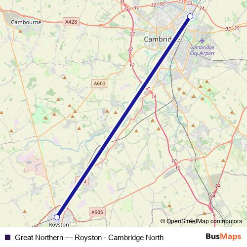 Great Northern bus Line Map