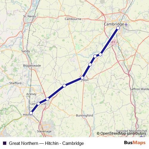 Great Northern bus Line Map