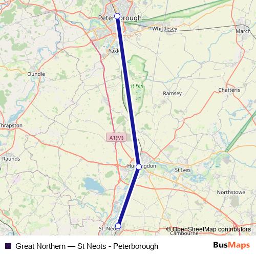 Great Northern bus Line Map