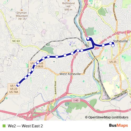 We2 bus Line Map
