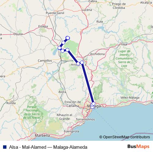 Alsa - Mal-Alamed bus Line Map