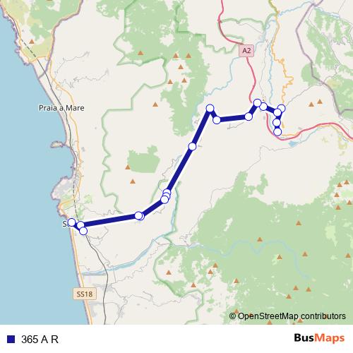 365 A R bus Line Map