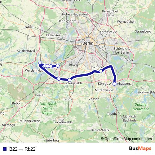 B22 rail Line Map