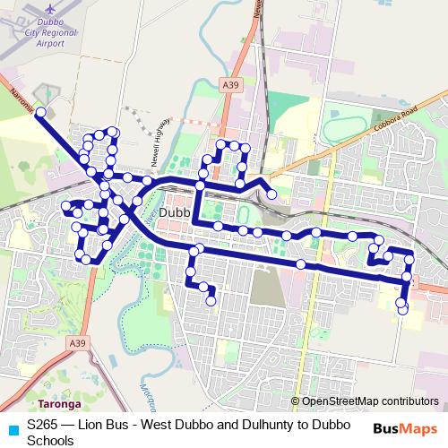 S265 bus Line Map