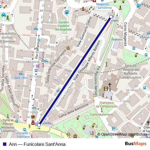 Ann funicular Line Map