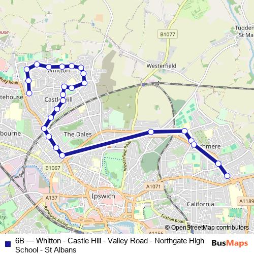 6B bus Line Map