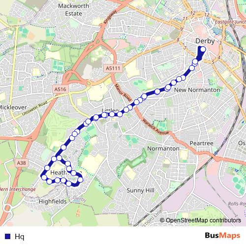 Hq bus Line Map