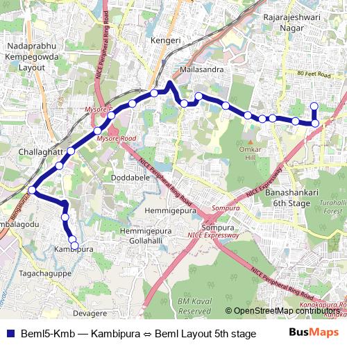 Beml5-Kmb bus Line Map