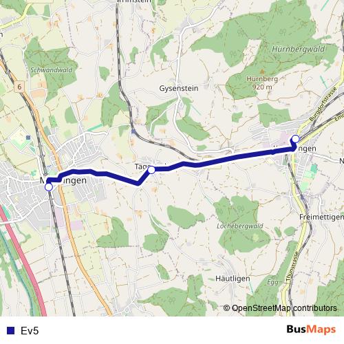 Ev5 bus Line Map