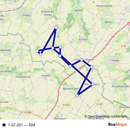 1-57-201 bus Line Map