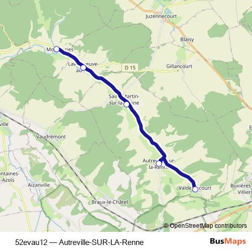 52evau12 bus Line Map