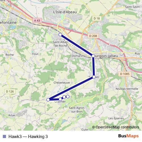 Hawk3 bus Line Map