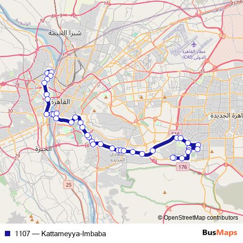 1107 bus Line Map