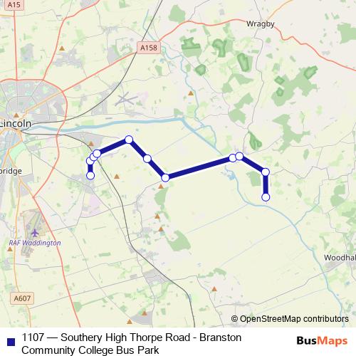 1107 bus Line Map