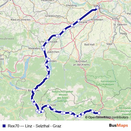 Rex70 rail Line Map