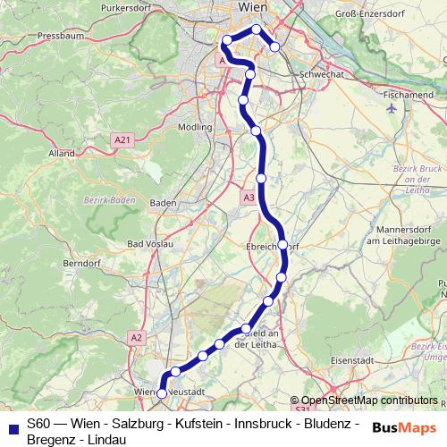 S60 rail Line Map