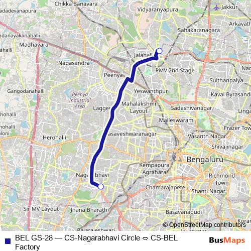 BEL GS-28 bus Line Map