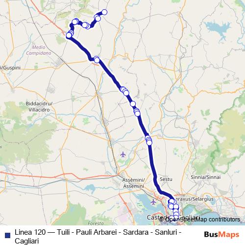 Linea 120 bus Line Map