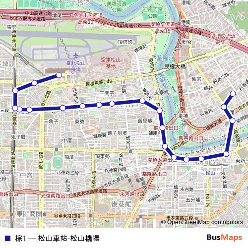 棕1 bus Line Map