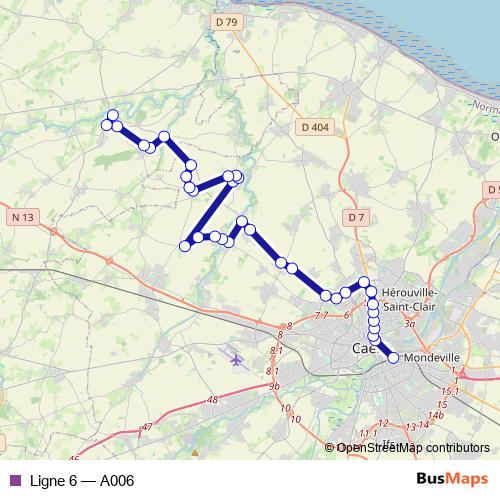 Ligne 6 bus Line Map