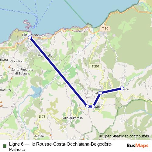 Ligne 6 bus Line Map