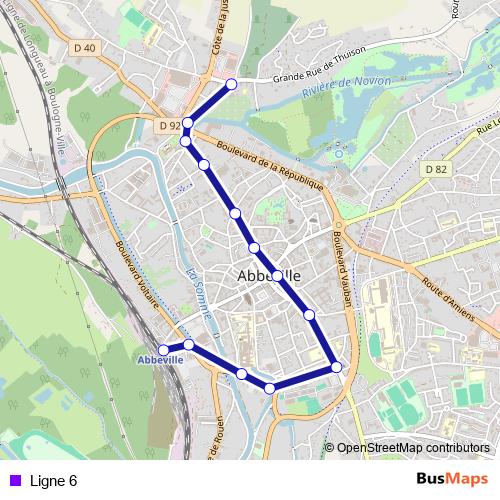 Ligne 6 bus Line Map