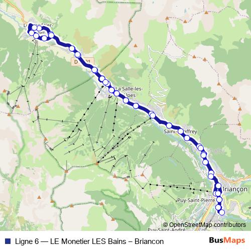 Ligne 6 bus Line Map