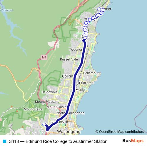 S418 bus Line Map