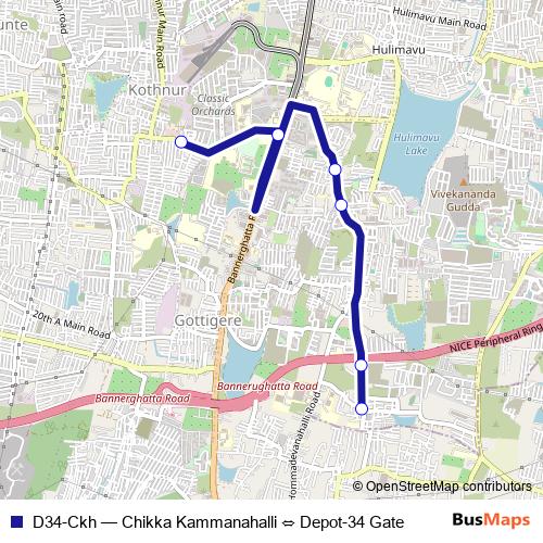 D34-Ckh bus Line Map