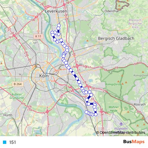 151 tram Line Map
